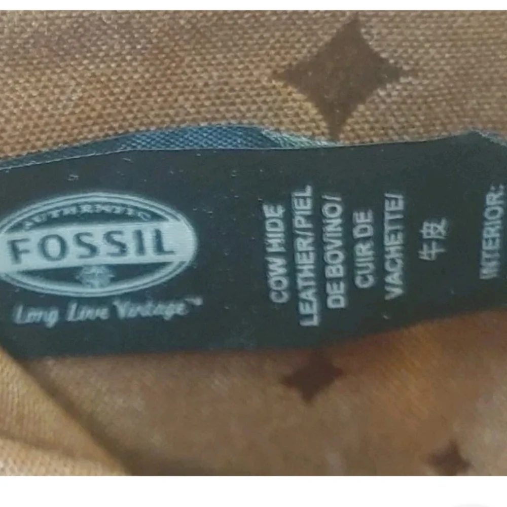 Fossil Marlow Clutch Wallet Brown Leather Zip Around Boho Hippie Southwestern